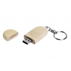 USB 2.0- флешка на 64 Гб овальной формы и колпачком с магнитом