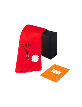 Подарочный набор Re:y. Cocoon с пледом, свечой и диффузором