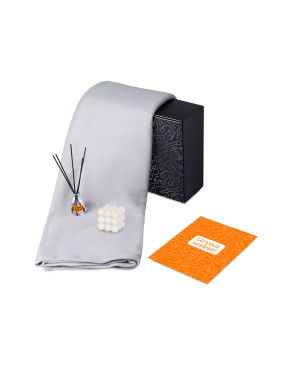 Подарочный набор Re:y. Cocoon с пледом, свечой и диффузором