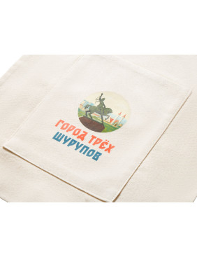 Cумка Clip из хлопка 340 г/м2 с застежкой из экокожи с DTF - цифровой вышивкой