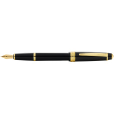 Ручка перьевая Bailey Ligh Polished Black Resin and Gold Tone, перо F