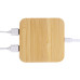USB-хаб с беспроводной зарядкой из бамбука Plato, 5 Вт