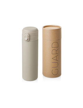 Вакуумная термокружка c кнопкой Guard, soft-touch, 400 мл, тубус