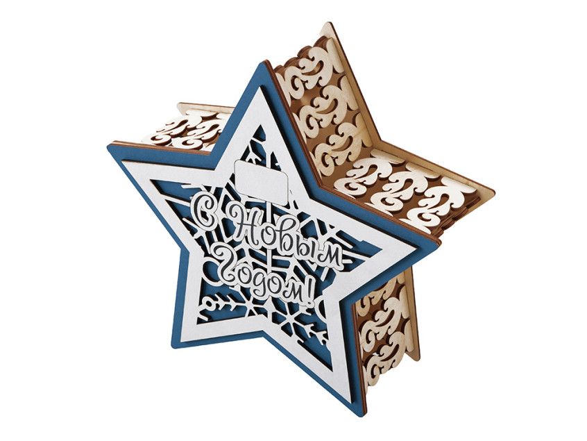 Шкатулка из фанеры в виде звезды Asteris