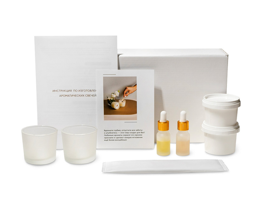 Набор для создания 2-х ароматических свечей: имбирный пряник, рождественская елка