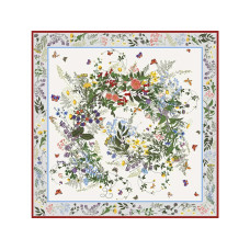 Набор: платок Русский полевой букет и свеча Цветы и травы