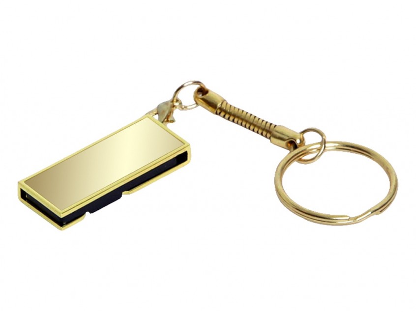 USB 2.0- флешка на 16 Гб с поворотным механизмом и зеркальным покрытием