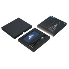 Набор из внешнего аккумулятора и универсального кабеля с подсветкой лого Reserve LED, 10000mAh