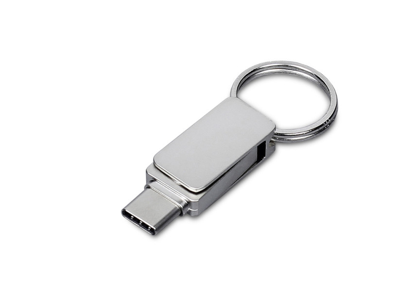 USB 3.0- флешка Mercury на 256 Гб с поворотным механизмом и дополнительным разъемом Type-C