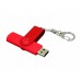 USB 2.0- флешка на 16 Гб с поворотным механизмом и дополнительным разъемом Micro USB