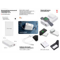 Внешний беспроводной аккумулятор 2-в-1 с функцией зарядки Apple Watch, QC/PD AtomIQ, 10000 мАч