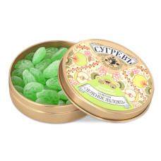 Карамель леденцовая со вкусом яблока в банке