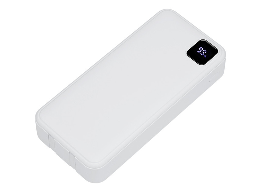 Внешний аккумулятор со встроенными кабелями Фрэйм Про, быстрая зарядка, 20000мач