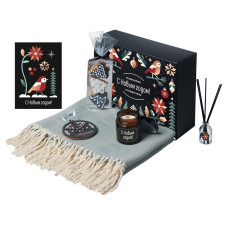 Подарочный набор Re:Still с пледом, свечой и диффузором