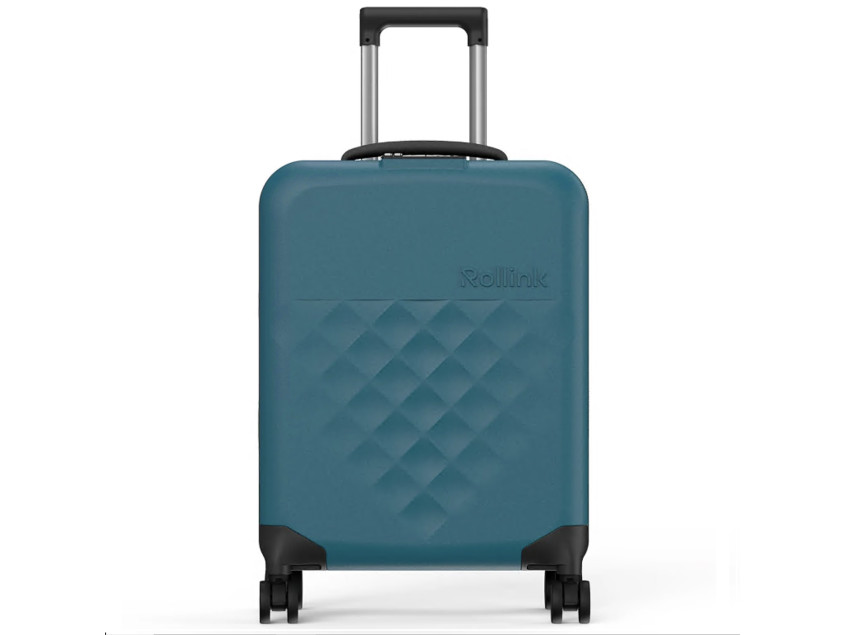 Чемодан складной Rollink Vega 360 55x40x20 см, 4 колеса, сине-зеленый
