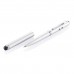 Ручка-стилус с фонариком и лазерной указкой 4 в 1, серебряный