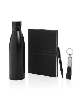 Термобутылка Swiss Peak в комплекте с блокнотом, ручкой и брелком
