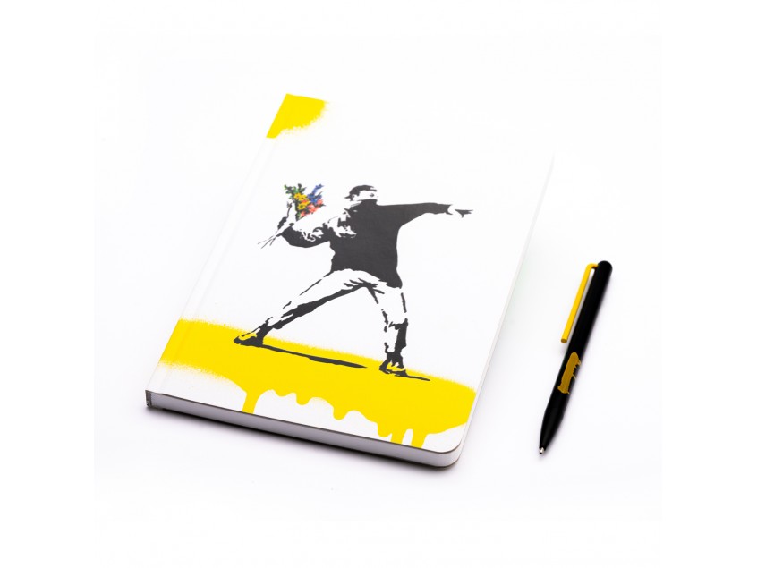Набор Pininfarina Banksy Метатель цветов: шариковая ручка GrafeeX и блокнот линованный из каменной б