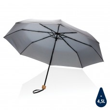 Компактный зонт Impact из RPET AWARE™ с бамбуковой ручкой, 20.5