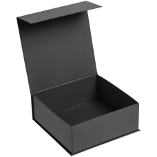 Подарочная коробка, размер 25*21*8,5 см, Solution Prestige Linen с магнитным клапаном, черная,