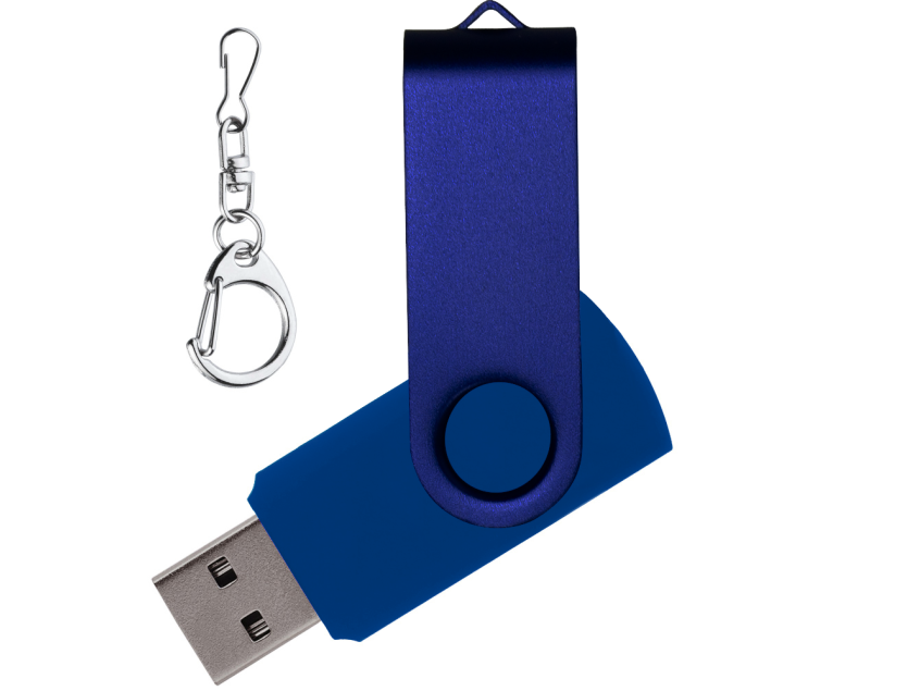 Флеш накопитель USB 2.0 Twister 16GB, пластик Софт Тач/металл, синий/синий