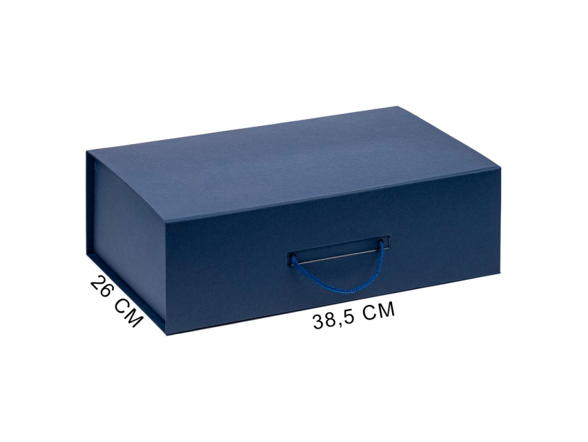 Подарочная коробка, размер 38,5*26*10,5 см, Solution Prestige Big Case Soft с магнитным клапаном и ручкой , с EVA ложементом 36,8*25,1*4 см под индивидуальную вырубку, темно-синяя