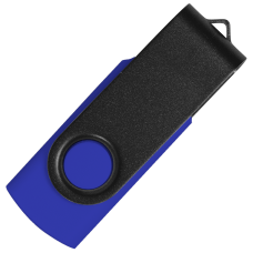 Флеш накопитель USB 2.0 Twister Сolor Mix 16GB, пластик Софт Тач/металл, синий/черный