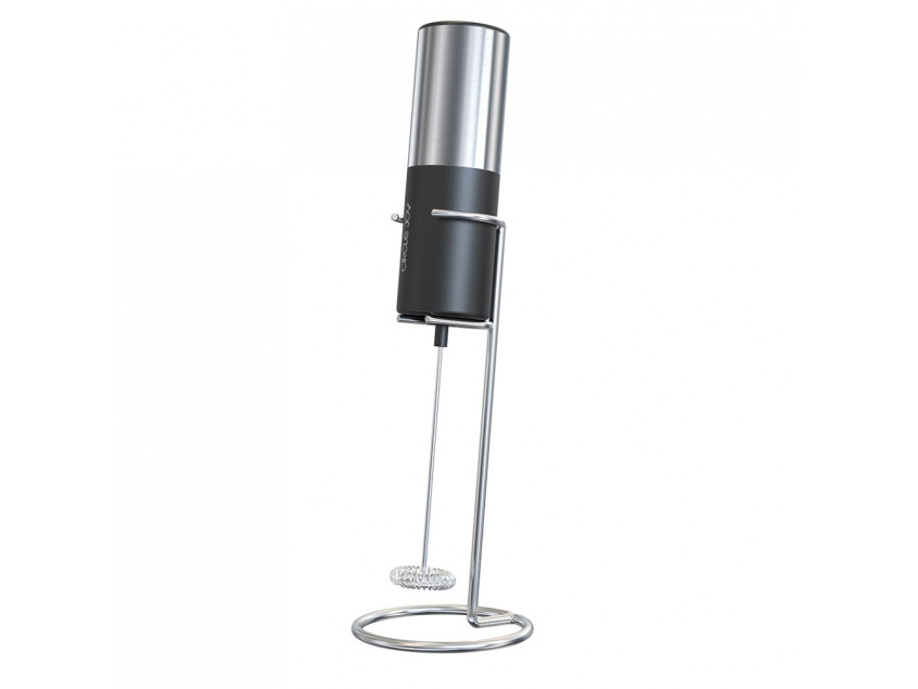 Вспениватель молока электрический с металлической подставкой, Circle Joy Silver Knight Series Electric Milk Frother, серебристый/черный