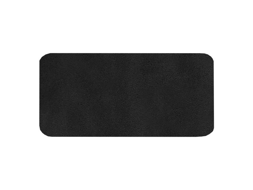 Шеврон Rectangle Smooth Leather размер 60*30 мм, черный, со скругленными углами