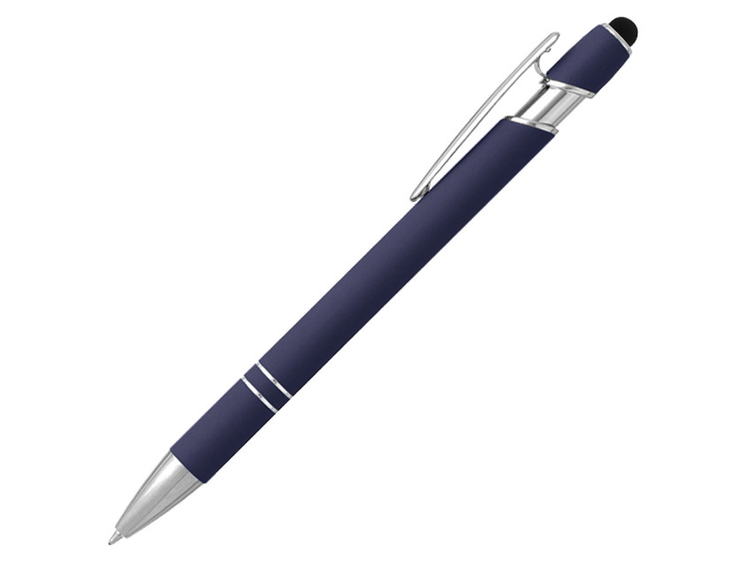 Ручка шариковая, Star Soft Touch Shiny Silver Requis, темно-синяя