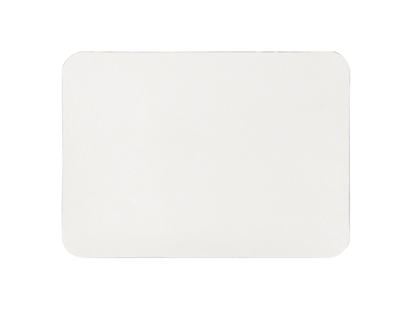 Шеврон Rectangle Cowhide размер 50*70 мм, белый, со скругленными углами