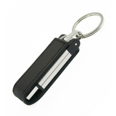 Флеш накопитель USB 2.0 Verona в кожаном чехле 16GB, металл, черный/серебристый