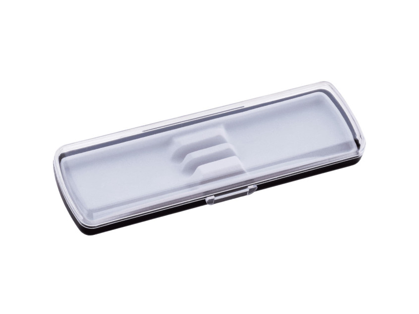 Футляр для ручки Pencase Smart Duo , пластик, для двух ручек, прозрачный/черный