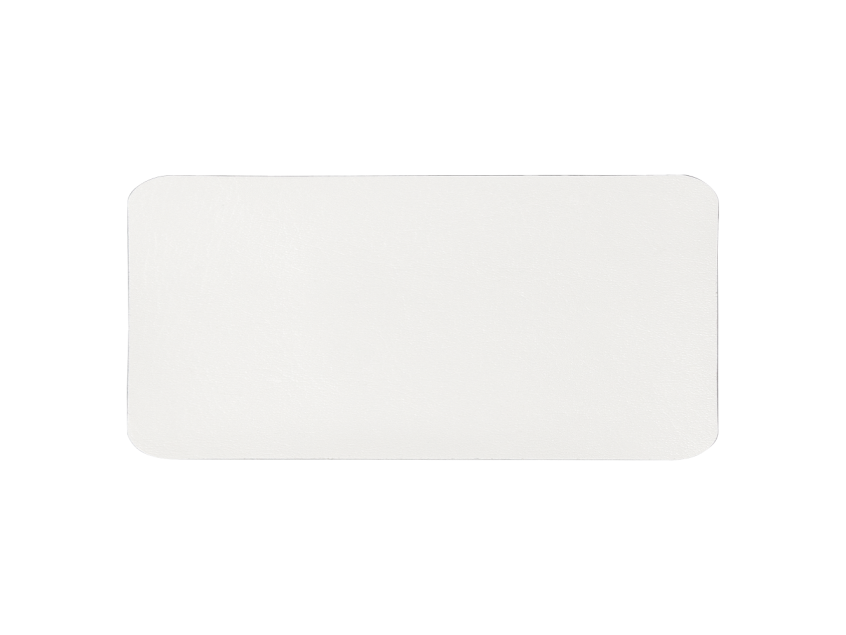 Шеврон Rectangle Cowhide размер 60*30 мм, белый, со скругленными углами