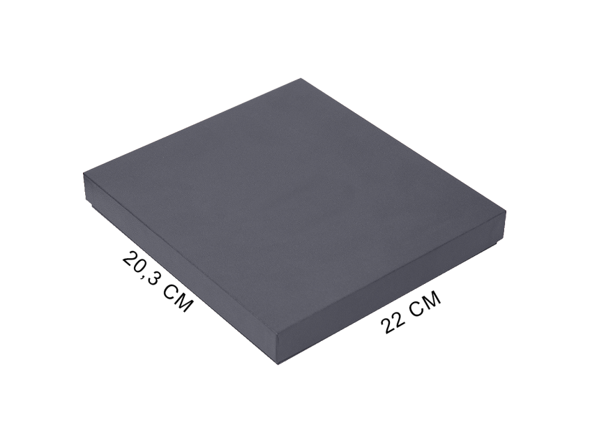 Коробка подарочная, размер  203*220*30 мм,  Solution Gift Linen  для ежедневника и ручки, антрацит (темное серебро)