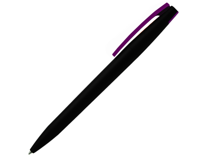 Ручка шариковая, пластиковая софт-тач, Zorro Color Mix, черная/фиолетовая