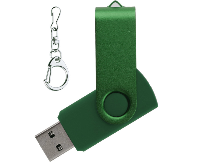 Флеш накопитель USB 2.0 Twister 16GB, пластик Софт Тач/металл, зеленый/зеленый