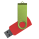 Флеш накопитель USB 2.0 Twister Сolor Mix 16GB, пластик Софт Тач/металл, красный/светло-зеленый