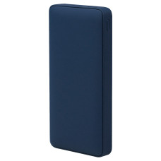 Внешний аккумулятор (powerbank)  «WeCharge Soft Touch»,  10 000 mAH, Power Delivery (PD) 25.5W, со светящимся логотипом после гравировки, c цифровым дисплеем для контроля заряда, темно-синий