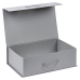 Подарочная коробка, размер 39*26,3*11 см, Solution Prestige Big Case Linen с магнитным клапаном и ручкой , с EVA ложементом 36,8*25,1*4 см под индивидуальную вырубку, серебристая, 