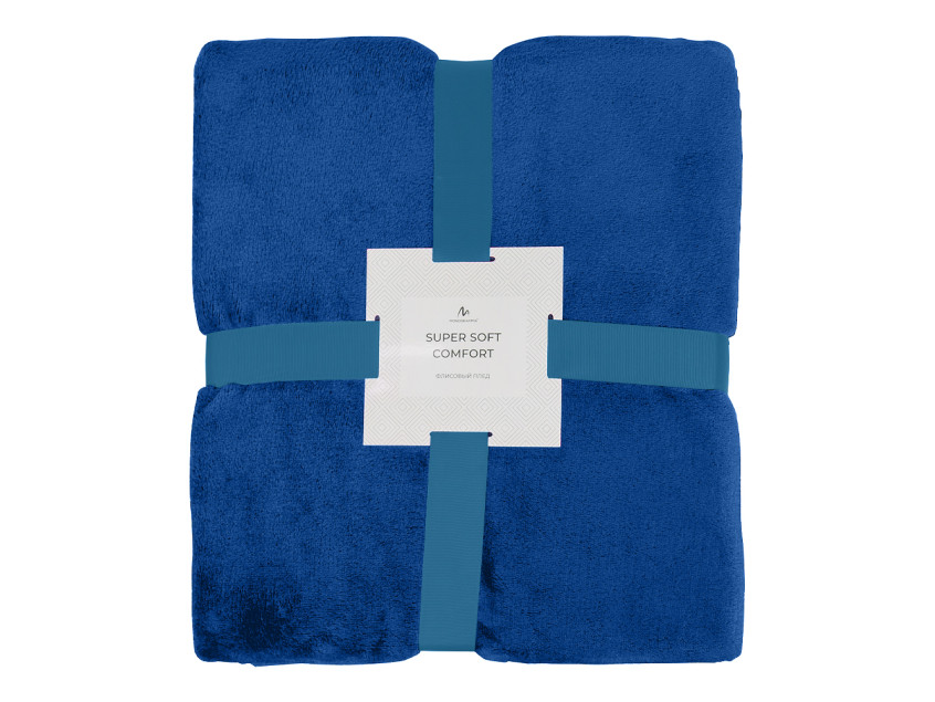 Плед мягкий флисовый Super Soft  Comfort Travel, 125*170 см, синий