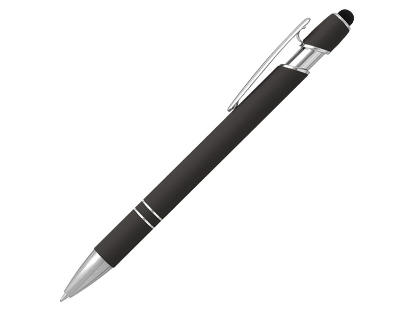 Ручка шариковая, Star Soft Touch Shiny Silver Requis, черная