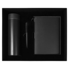 Набор подарочный Solution Superior Trio (ежедневник Flexy Latte Soft Touch, термос Positano, ручка SAMURAI Requis), черный