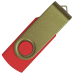 Флеш накопитель USB 2.0 Twister Сolor Mix 16GB, пластик Софт Тач/металл, красный/оливковый