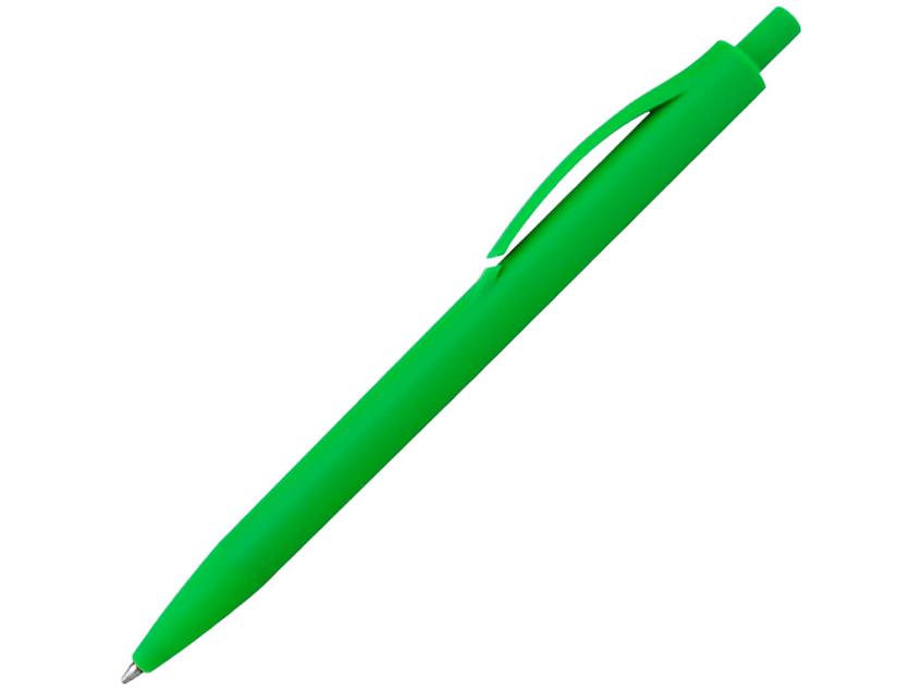 Ручка шариковая Хит, пластиковая, софт-тач, салатовая, pantone 369 С