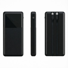 Внешний аккумулятор (powerbank)  «Stream 10»,  10 000 mAH, с двумя зарядными шнурами,  22,5W (Ватт)  super fast charge, Power Delivery (PD) 25.5W (dfnn),  c цифровым дисплеем для контроля заряда, черный