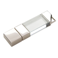 Флеш накопитель USB 2.0 Crystal v2 32GB, металл/стекло, прозрачный/серебристый, подсветка синим Флеш накопитель USB 2.0 Crystal v2 32GB, металл/стекло, прозрачный/серебристый, подсветка синим