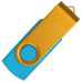 Флеш накопитель USB 2.0 Twister Сolor Mix 16GB, пластик Софт Тач/металл, голубой/желтый