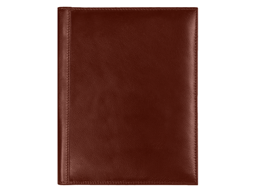 Суперобложка из натуральной кожи Universal leather размер А5+ , коричневая,  с блокнотом