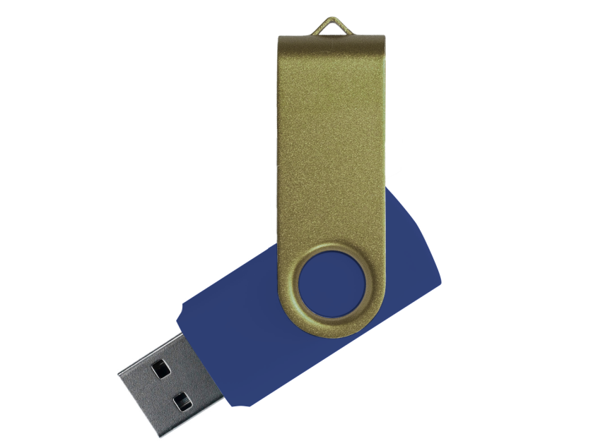 Флеш накопитель USB 2.0 Twister Сolor Mix 16GB, пластик Софт Тач/металл, темно-синий/оливковый